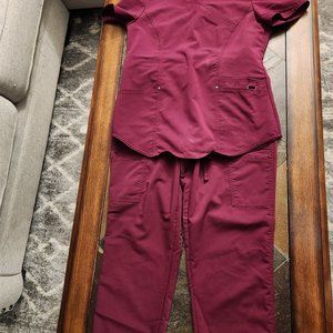 Burgundy Scrub Set